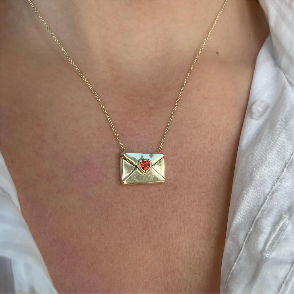 Love you envelope necklace