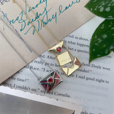 Love you envelope necklace